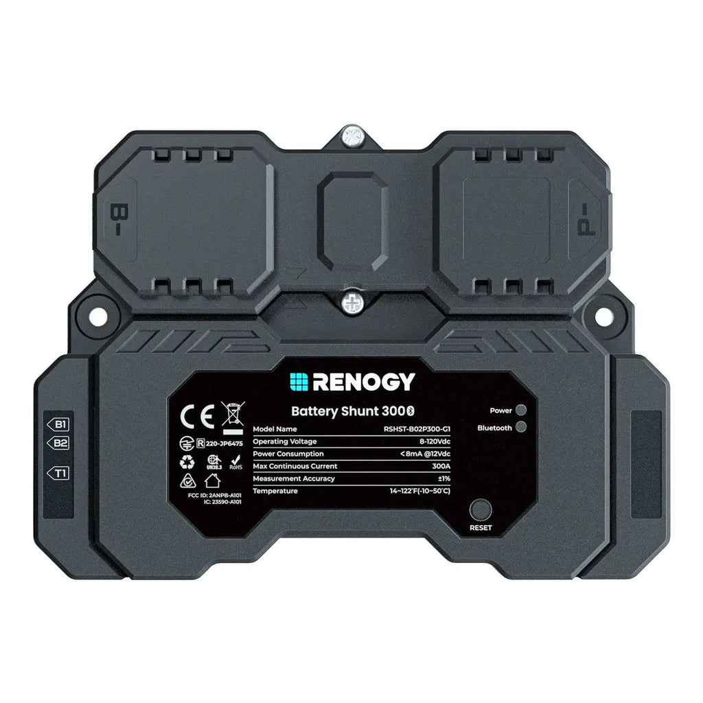 Renogy Battery Shunt 300 Smart Battery Monitor for SOC, Voltage & Current Tracking