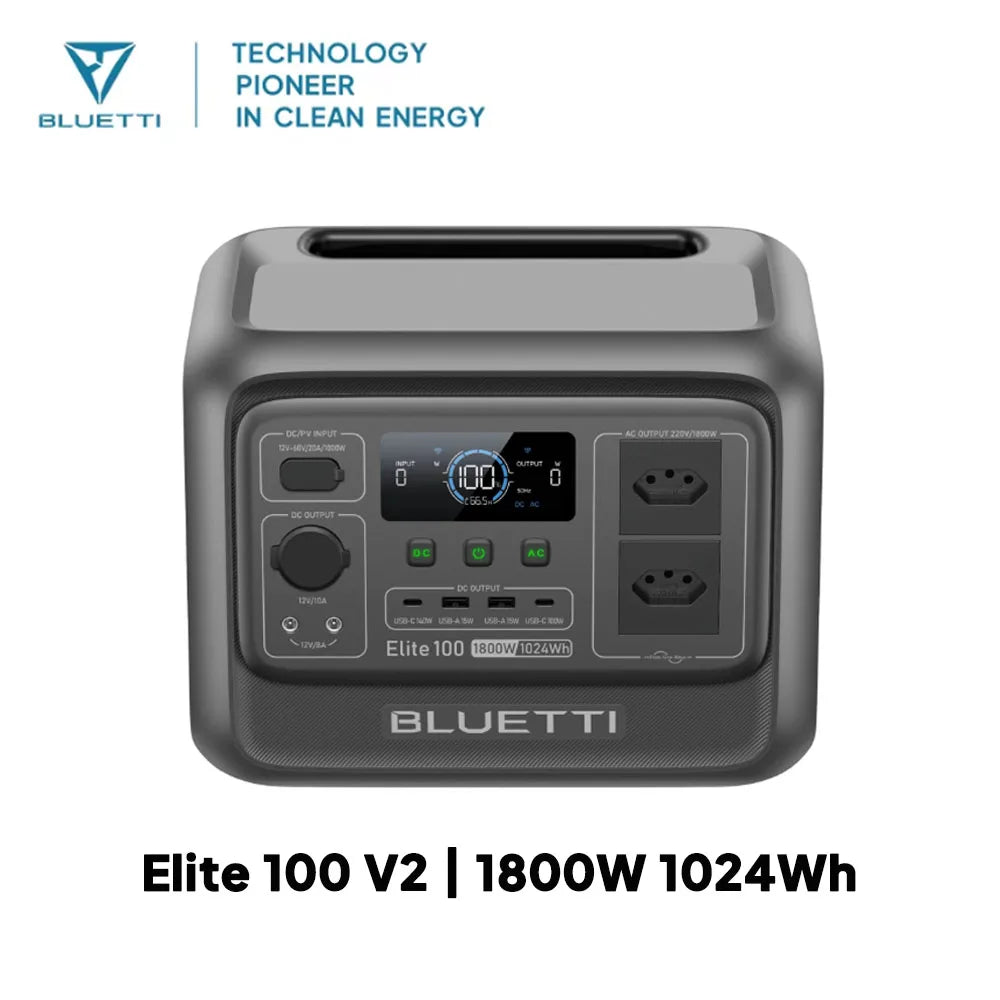 BLUETTI Elite 100 V2 Portable Power Station 1800W 1024Wh Outdoor Emergency Power Supply Solar Generator