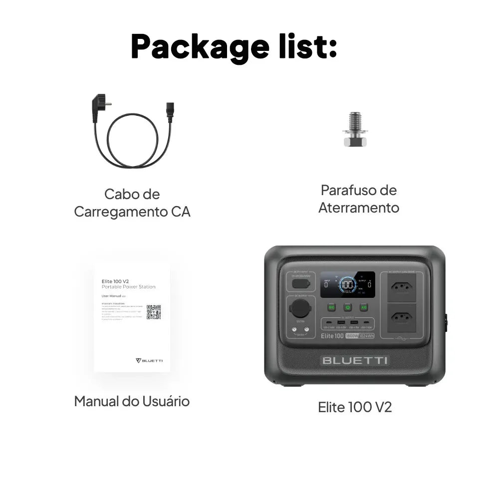 BLUETTI Elite 100 V2 Portable Power Station 1800W 1024Wh Outdoor Emergency Power Supply Solar Generator