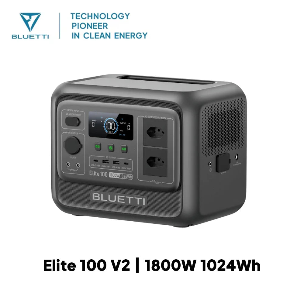 BLUETTI Elite 100 V2 Portable Power Station 1800W 1024Wh Outdoor Emergency Power Supply Solar Generator