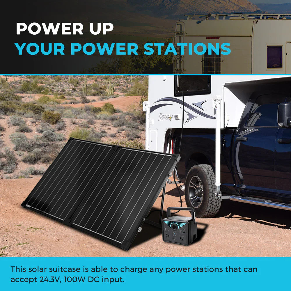 Renogy 100W Compact Suitcase Portable Solar Panel with ShadowFlux Anti-Shading Technology