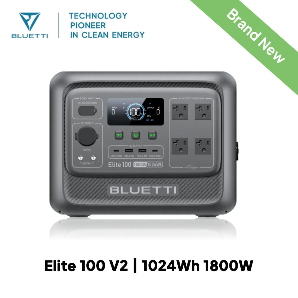 BLUETTI Elite 100 V2 Portable Power Station 1800W 1024Wh Outdoor Emergency Power Supply Solar Generator