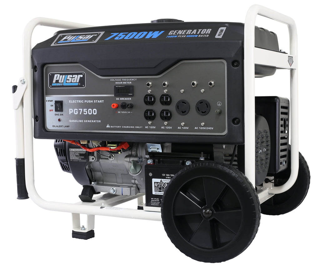 Pulsar PG7500 7500W Gas Powered Portable Generator with Electric Start and 240V Output