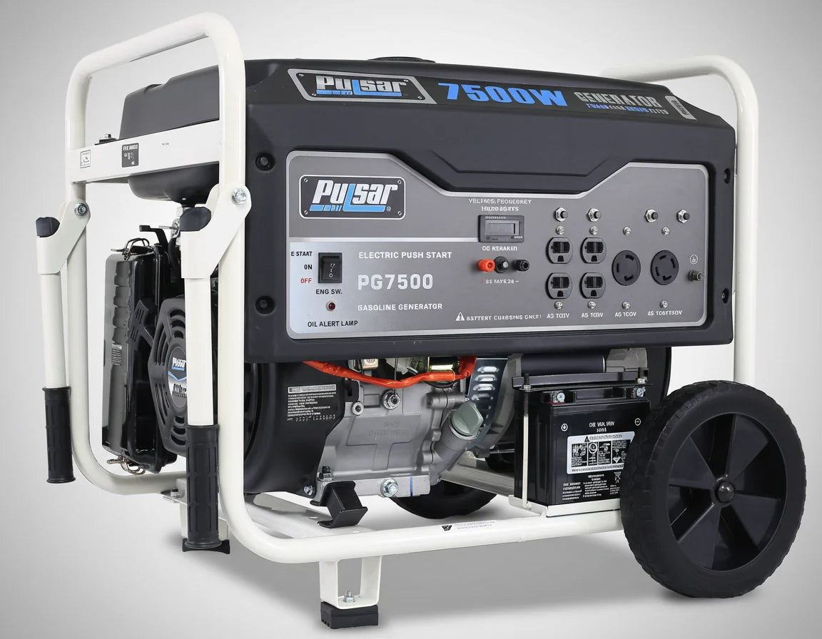 Pulsar PG7500 7500W Gas Powered Portable Generator with Electric Start and 240V Output